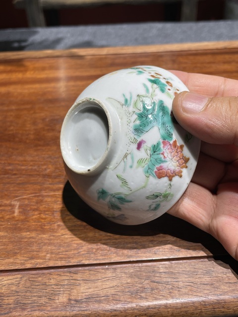 古玩陶瓷清代同治粉彩花鳥紋茶園拍賣,當前價格2200元