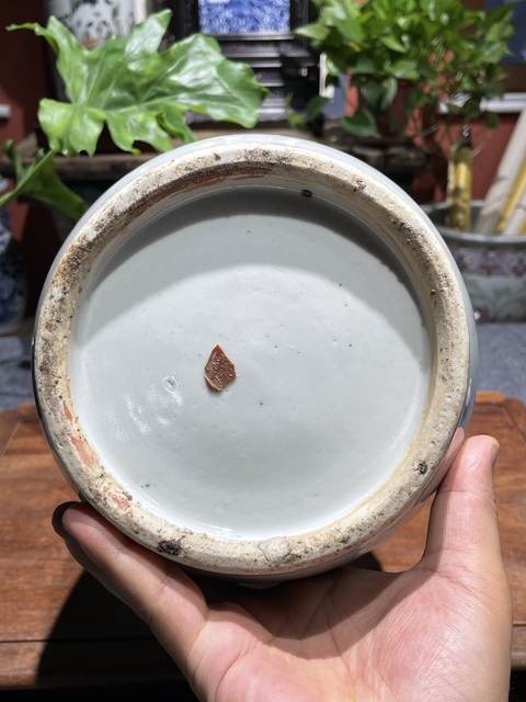 古玩陶瓷民國粉彩博古紋賞瓶真品鑒賞圖