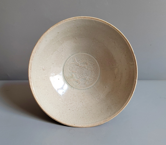 古玩陶瓷宋代湖田窯青白釉雙魚紋出筋碗拍賣，當(dāng)前價(jià)格304元