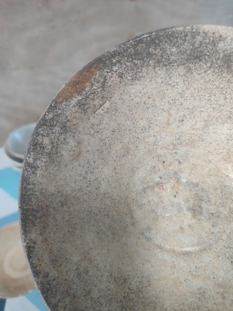 古玩陶瓷素面青花釉碗真品鑒賞圖