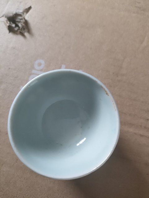 古玩陶瓷纏枝花囍字紋青花杯真品鑒賞圖