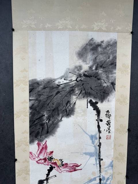 古玩字畫荷花真品鑒賞圖