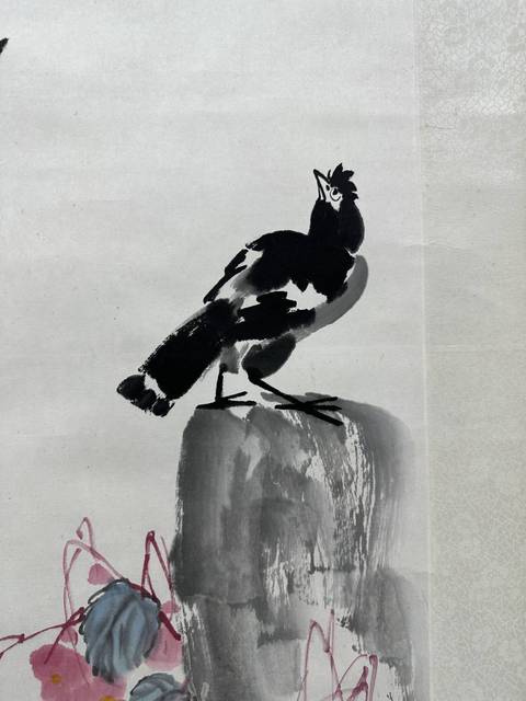 古玩字畫齊白石款花鳥真品鑒賞圖