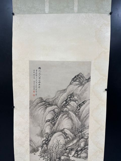 古玩字畫溪山幽居圖真品鑒賞圖