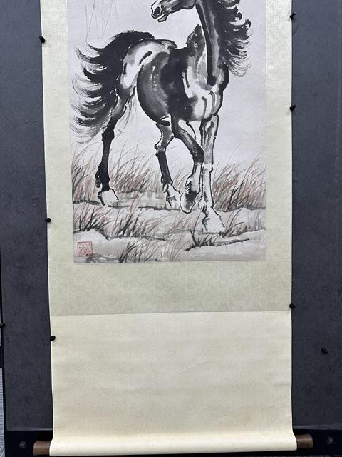 古玩字畫柳蔭立馬真品鑒賞圖