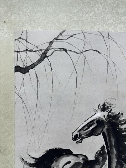 古玩字畫柳蔭立馬真品鑒賞圖