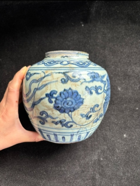 古玩陶瓷鳳紋青花罐真品鑒賞圖