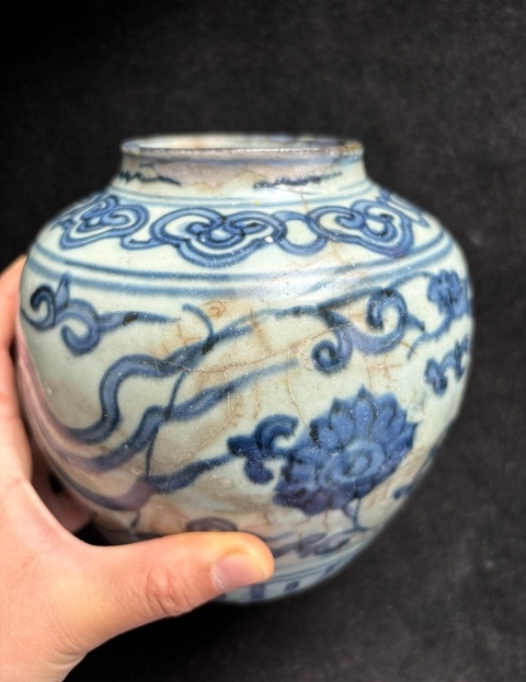 古玩陶瓷鳳紋青花罐真品鑒賞圖
