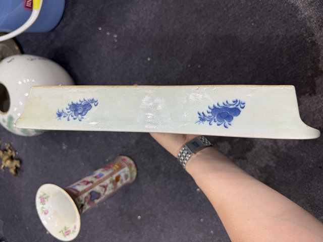 古玩陶瓷青花山水人物紋四方折沿盤拍賣,當前價格4300元