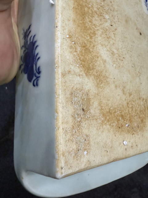 古玩陶瓷青花山水人物紋四方折沿盤拍賣,當前價格4300元