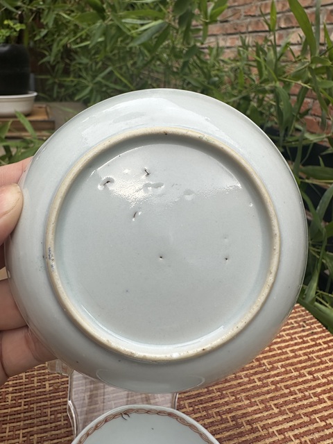 古玩陶瓷乾隆廣彩西洋人物采櫻圖杯碟一套拍賣，當前價格7777元
