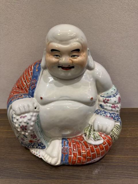 古玩陶瓷民國(guó)粉彩彌勒佛真品鑒賞圖