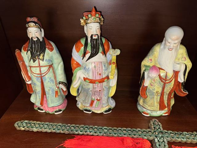 古玩陶瓷創匯粉彩福祿壽真品鑒賞圖