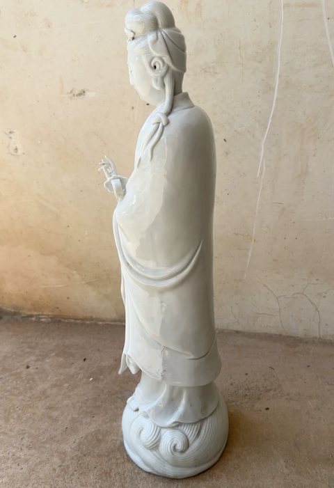 古玩陶瓷德化白瓷觀音菩薩造像真品鑒賞圖