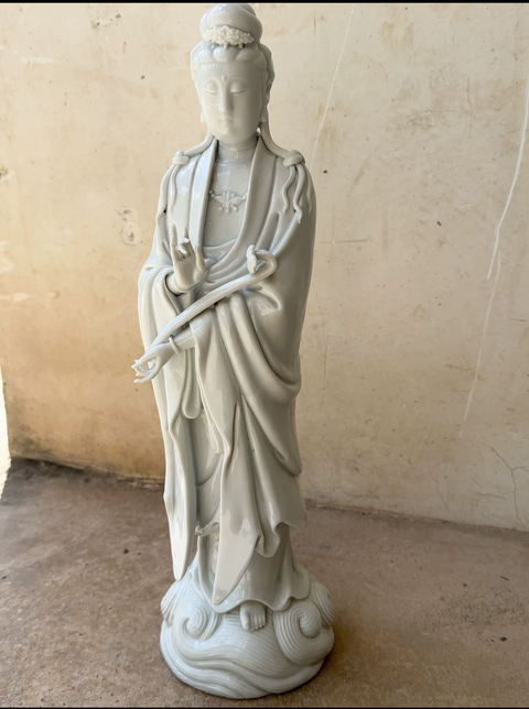 古玩陶瓷德化白瓷觀音菩薩造像真品鑒賞圖