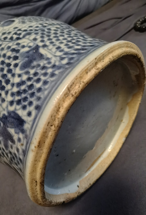 古玩陶瓷鳳紋青花將軍罐真品鑒賞圖