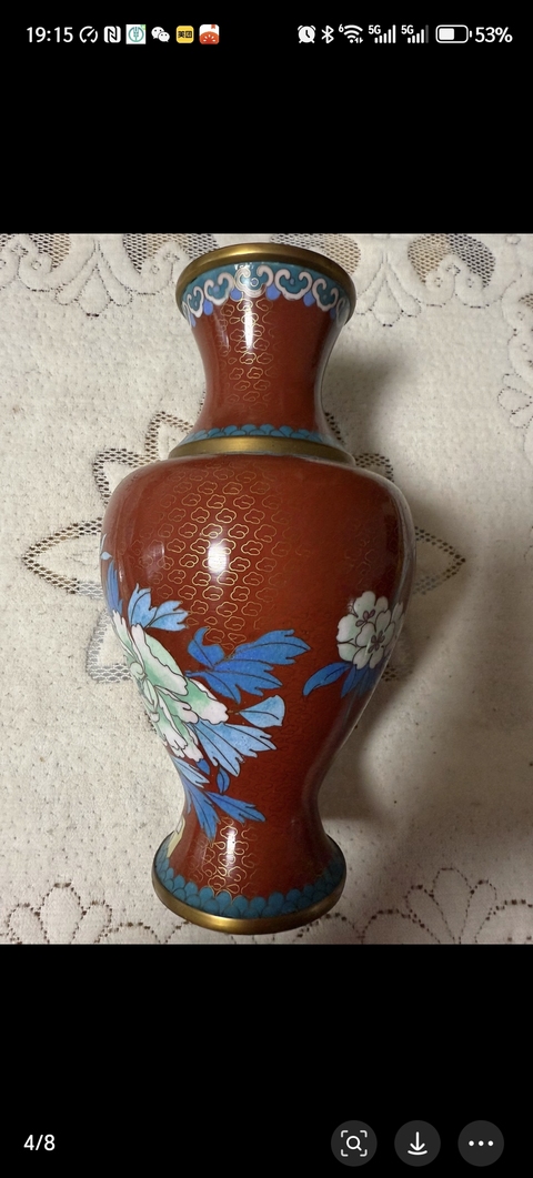 古玩陶瓷花卉紋觀音瓶真品鑒賞圖