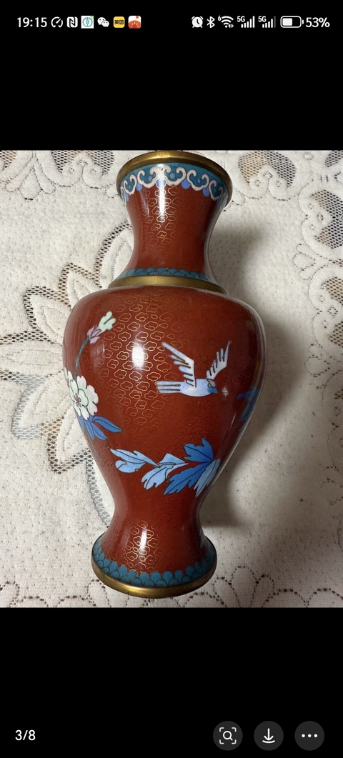 古玩陶瓷花卉紋觀音瓶真品鑒賞圖