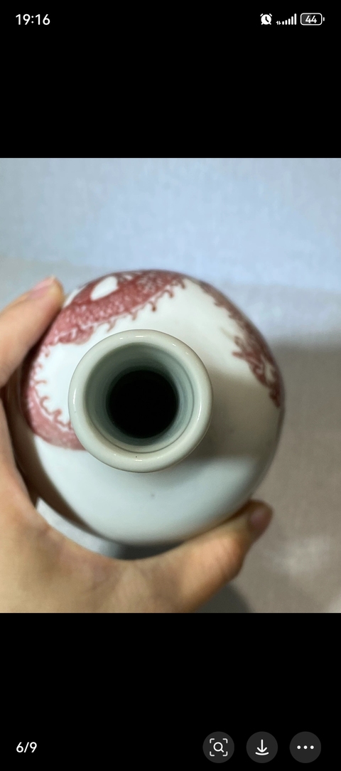 古玩陶瓷釉里紅龍紋瓶真品鑒賞圖