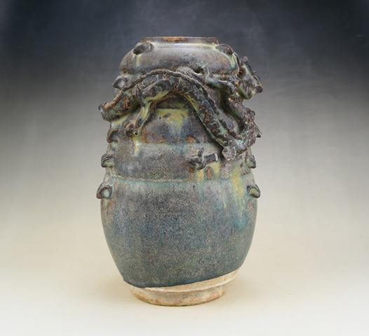 古玩陶瓷精品:宋元西壩窯黑釉貼塑龍紋罐(收藏品質)拍賣,當前價格1元