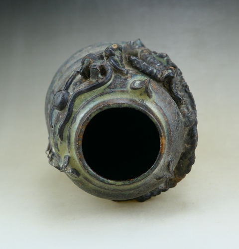 古玩陶瓷精品:宋元西壩窯黑釉貼塑龍紋罐(收藏品質)拍賣,當前價格1元