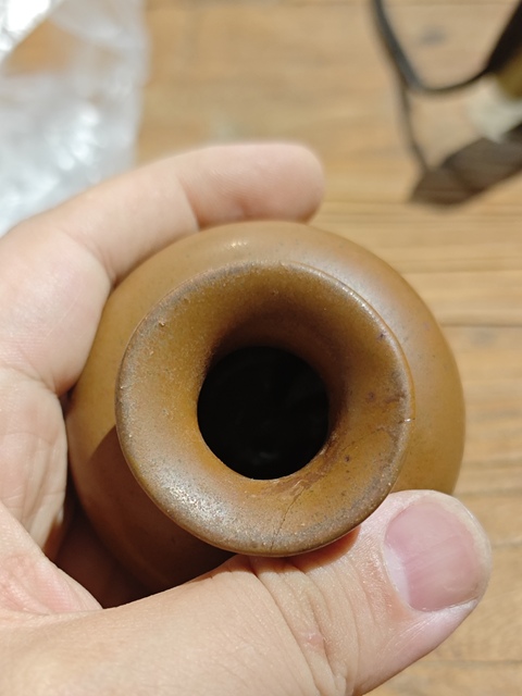 古玩陶瓷紫金釉石榴尊真品鑒賞圖