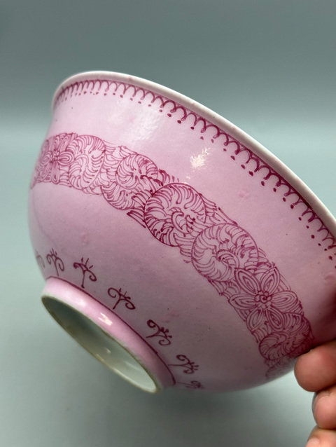 古玩陶瓷胭脂紅釉胭脂紅彩碗真品鑒賞圖