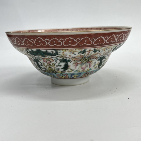古玩陶瓷晚清粉彩碗真品鑒賞圖