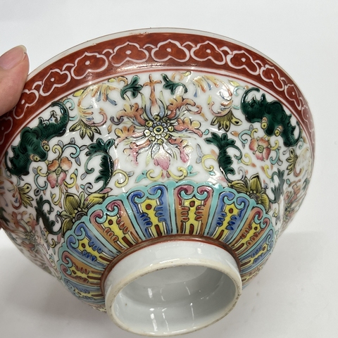古玩陶瓷晚清粉彩碗真品鑒賞圖