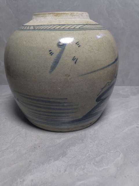 古玩陶瓷青花山水人物紋罐真品鑒賞圖