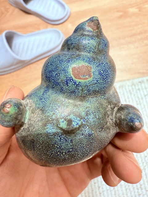 古玩陶瓷爐鈞釉法螺真品鑒賞圖