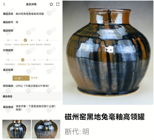 古玩陶瓷精品:明代黑地兔毫釉高領罐(高級精美兔毫)拍賣,當前價格59元