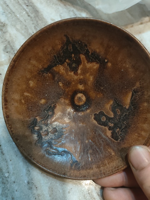 古玩陶瓷吉州窯三鳳紋茶盞真品鑒賞圖