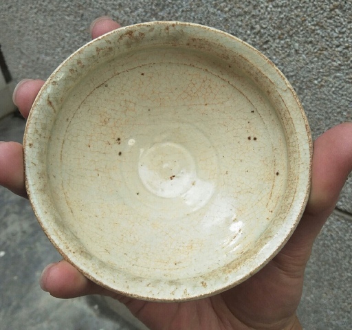 古玩陶瓷贛州窯白釉茶盞真品鑒賞圖