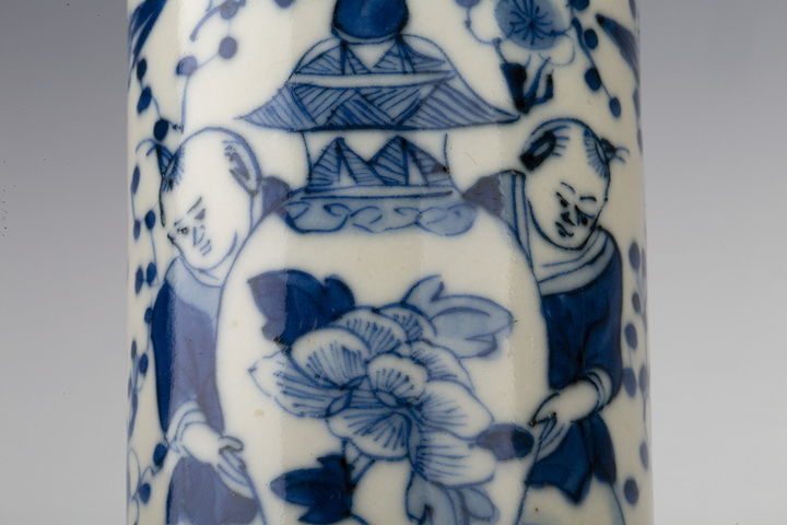 古玩陶瓷清晚·青花四海升平紋花觚拍賣，當前價格0元
