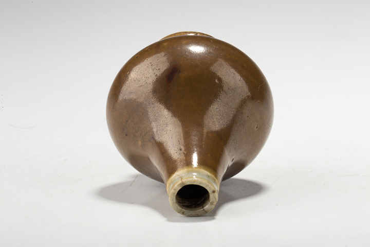 古玩陶瓷清中晚·紫金釉荸薺瓶真品鑒賞圖