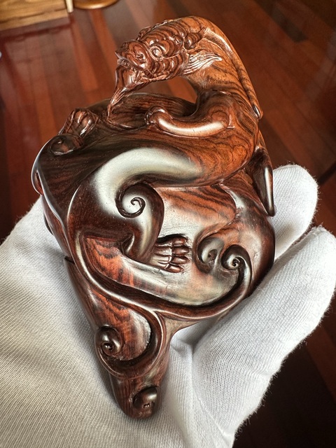 古玩雜項小葉紫檀雕件真品鑒賞圖