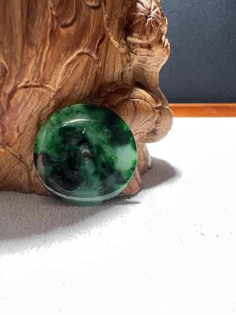 古玩玉器天然翡翠平安扣拍賣，當前價格2500元