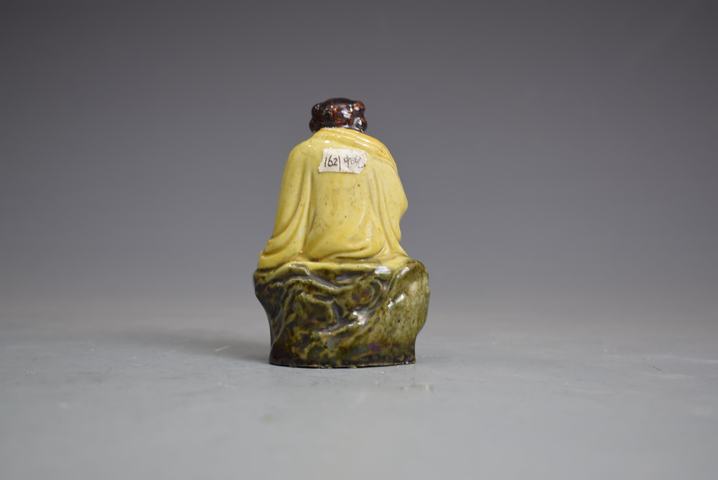 古玩陶瓷清末民初素三彩神仙人物造像真品鑒賞圖