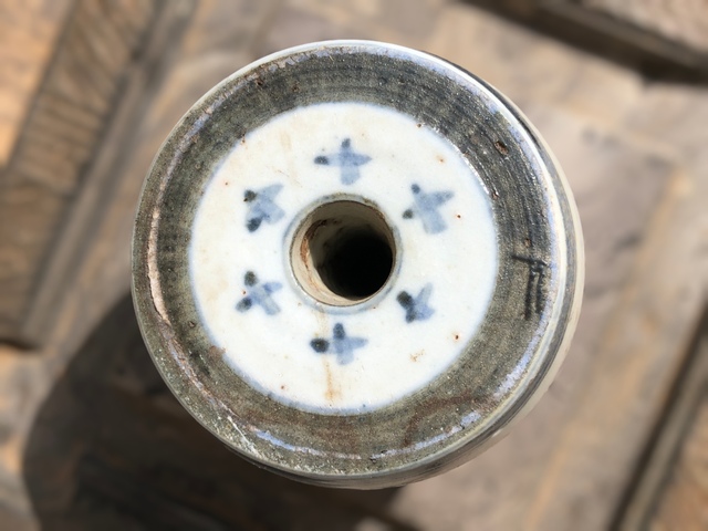 古玩陶瓷清代.青花福祿壽紋吉語燭臺(tái) (鎮(zhèn)紙、香插)拍賣，當(dāng)前價(jià)格0元