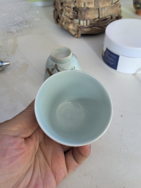 古玩陶瓷花卉紋杯真品鑒賞圖