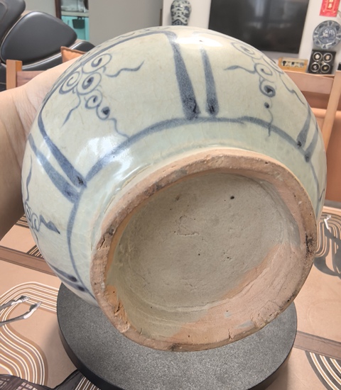 古玩陶瓷元青花荷蓮紋玉壺春瓶拍賣，當(dāng)前價(jià)格99999元