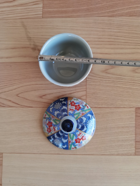 古玩陶瓷青花加彩蓋杯拍賣，當前價格180元
