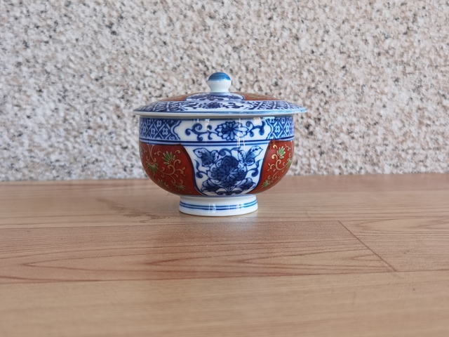 古玩陶瓷青花描金蓋杯拍賣，當前價格168元
