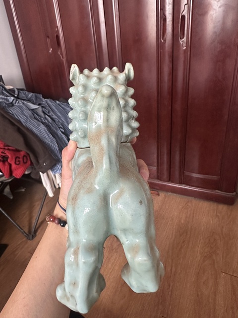古玩陶瓷青釉獅子真品鑒賞圖