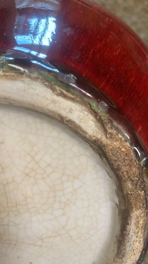 古玩陶瓷清中晚朗紅釉天球瓶真品鑒賞圖