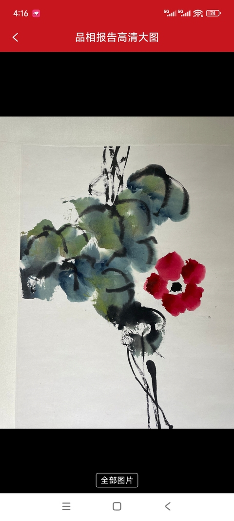古玩字畫牽牛花真品鑒賞圖