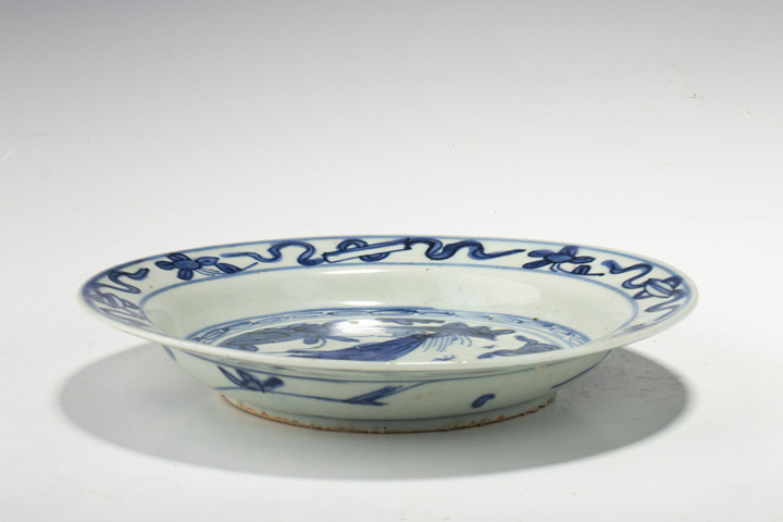 古玩陶瓷明晚·青花鳳紋盤(pán)真品鑒賞圖