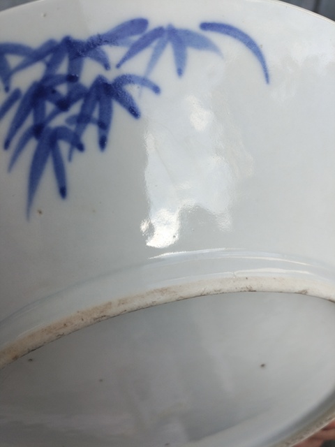 古玩陶瓷花鳥紋青花盤真品鑒賞圖