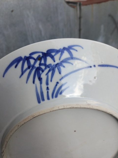 古玩陶瓷花鳥紋青花盤真品鑒賞圖